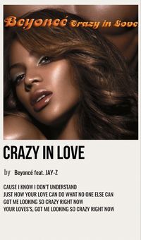 minimal poster of the song crazy in love by beyoncé feat. jay-z