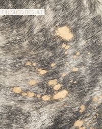 DIY gold speckled cowhide