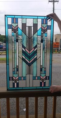 Craftsman In Blues-Stained Glass WindowW-36 | Etsy