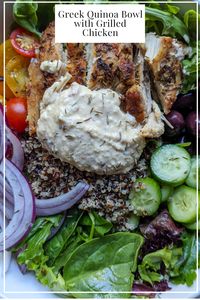 This savory and satisfying grain bowl with grilled chicken and creamy feta dressing is packed full of nutrients and protein. The bowls are topped with a creamy feta dressing. The combo is perfect for a light meal that will keep you full.