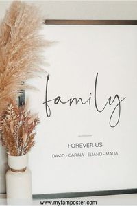 Unser ‚Family Script Poster‘ ist das perfekte Familienposter und verleiht eurem Zuhause den persönlichen Touch.