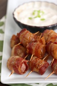 Bacon-Wrapped Potato Bites with Chipotle Sour Cream