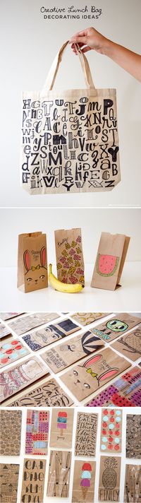 Creative Lunch Bag Decorating Ideas with Hallmark artists | thinkmakeshareblog.com