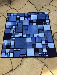 Denim quilt with black sashing. Great block layout