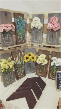 Craft a Mason Jar String Art with Wood, Yarn and Faux Flowers