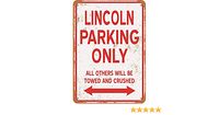 Amazon.com: LoMall 8 x 12 Metal Sign - Lincoln Parking ONLY - Vintage Wall Decor Art : Home & Kitchen