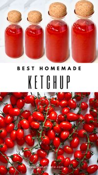 This simple Homemade Ketchup recipe is not only healthier than its store-bought competition, but it is also so much more addictively delicious as you can control the exact amount of sugar, salt and spices added to the sweet tomato blend.