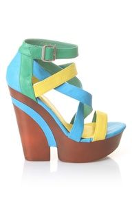Yoki Mogan Wedges In Turquoise - Beyond the Rack-