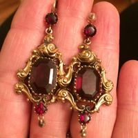 RARE 14k Georgian Almandine Garnet earrings | eBay