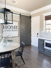 Replace any door in your home with a custom barn door! This is a simple and inexpensive project that can be modfied to fit in any space in your home! Free plans and how-to video available at shanty-2-chic.com