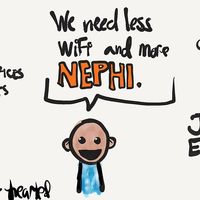 Some highlight #sketchnotes from #generalconference today. First up one of my favorite catch phrases: We need less wifi and more Nephi. My kids might get a bit tired of hearing this in the near future.