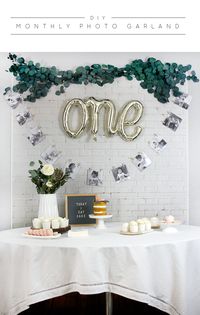 How to Make a DIY Monthly Photo Garland perfect for a little kid's birthday
