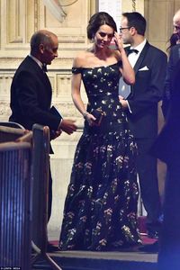Bidding them farewell: The brunette bid the guests good night before midnight