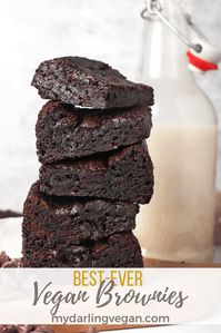 These fool-proof easy vegan brownies are unbelievably rich and fudgy on the inside with a beautifully cracked topped and a delightful bite for the perfect sweet treat everyone can enjoy. #veganbrownies #veganbaking