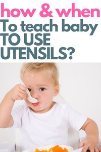 How to teach your baby to use utensils - best cutlery for baby, how to promote independence (based on Montessori teachings). #babycutlery #weaning