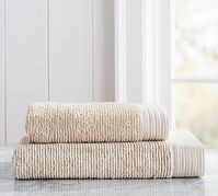 Aerospin™ Ribbed Organic Bath Towel - Neutral #potterybarn