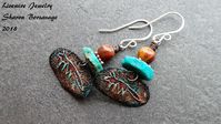 Tribal Fox Earrings Fox Charm and Gemstone Earrings Rustic