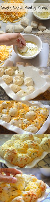 Cheesy Garlic Monkey Bread... perfect Super Bowl appetizer!