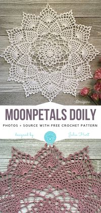 Moonpetals Doily Free Crochet Pattern #crochet #sockenstricken #stricken #strickenisttoll #strickenmachtglücklich #wolle