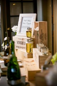 Wine boxes are a fabulous way to create a rustic themed wedding!