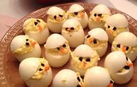 Easter chick deviled eggs. too cute!!