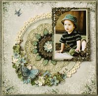 What a lovely layout and colour scheme :) On Grandma's Back Step - Scrapbook.com