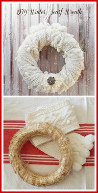 Repurpose a scarf into a cute winter wreath. Super easy to make!