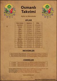 Osmanlı Takvimi | matizle #osmanlı #takvim #rumi