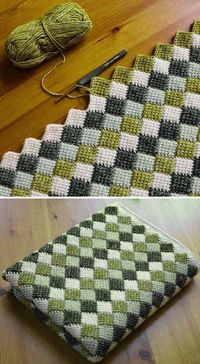 Photos aboveMartin Up North This crochet patterntutorial is available for freeFull postEntrelac Blanket