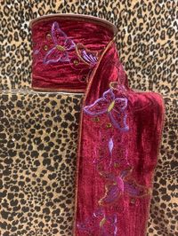 Excited to share this item from my #etsy shop: 4 inch Designer Ribbon, Velvet Ribbon-4 inch, Butterfly Ribbon, Embroidered Butterfly Designer Ribbon, Crushed Velvet Burgundy Ribbon, #velevetribbon #jeweledribbon #wiredribbon #4inchribbon #4inchvelvetribbon #embroideredribbon #butterfly #butterflies #designerbutterflyribbon #craftribbon #bows #homedecor #luxuryribbon #google #holidazedecor #instagram #wreathsupplies #wreathribbon #designers #holidays