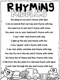 All About Rhyming {freebies included} - Little Minds at Work