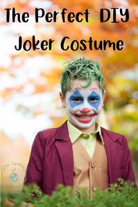 This easy DIY Joker costume is easy to assemble. Perfect for any Joker fan, large or small.