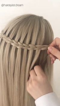 Tutorial for scissor waterfall braid on Beachy Blonde Wig 💰Use code “PIN” to save 50% OFF $$ #foxwigs #syntheticwigs #blondhair #longstraightwigs #lacefrontwigs #hairstyle #fashion #braidwig #strandbraid #bushelbraid