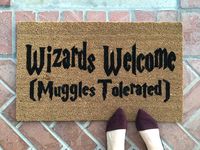 Harry Potter welcome mat / Handpainted, funny doormat/ Wizard Muggle Gift / Housewarming Gifts / Outdoor Welcome Mat / Gift For Her by NickelDesignsShop on Etsy https://www.etsy.com/listing/488219070/harry-potter-welcome-mat-handpainted