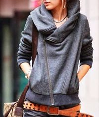 Adorable Oversized Fall Fleece Zip-Up Hoodie