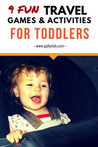 9 fun travel games for toddlers. Includes ideas for games that do not need a lot of preparation.