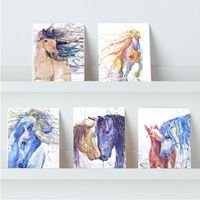 Horse Postcards Set of 5 Postcrossing cards Art Postcards | Etsy