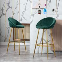 Amazon.com: chairus Tufted Kitchen Bar Height Stools Chairs, Upholstered Velvet Dining High Barstools with Back & Brass Gold Metal Legs, Seat Height 30 inches, Set of 2, Rose Pink: Kitchen & Dining