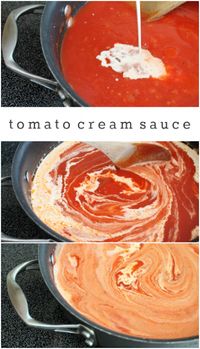 Tomato cream sauce for pasta recipe.: Seriously? It has the word cream in the title...of course I'm pinning it!!