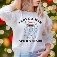 Love a Man With a Beard Christmas Sweatshirt 4XL Santa Shirt - Etsy Canada