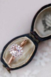 Rose Gold Engagement Rings That Melt Your Heart ★ rose gold engagement rings sapphire floral halo oval