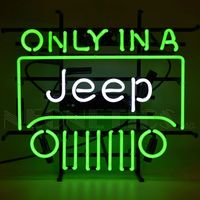 Only In A Jeep Neon Sign * Jeeps Signs / Car Truck Wall Decor / Chrysler / Cherokee SUV Crossover / Gifts for Dad Man Cave decor Jeep Signs Jeep Gifts Beautiful Jeep neon with graphic backing and hand blown glass neon tubes. The neon is mounted in a black, metal bracket giving you the option to either hang it up on a wall or let it free stand on a flat, sturdy surface. 22″W X 21″H X 4″D TURN YOUR ESTABLISHMENT INTO A SHOWROOM TODAY WITH BIG CHEESE PRODUCTIONS! Check out more items at bigcheesepe