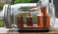 Small All-Copper Moonshine Liquor Still Replica Inside Glass Ball Mason Jar