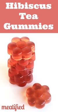 Hibiscus Homemade Gummies from http://meatified.com #paleo #gelatin #gummies