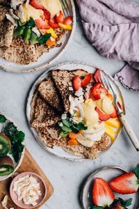 Coconut Pancakes w/ Mango Nice Cream (GF + V) | tuulia blog
