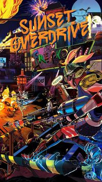 Sunset Overdrive Keyboard Art phone wallpaper
