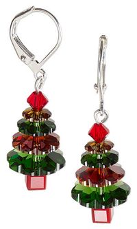 Jewelry Design - Christmas Tree Earrings with Swarovski Crystal - Fire Mountain Gems and Beads