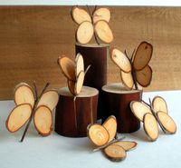 twig and wood slice butterflies
