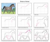 Art Projects for Kids: How to Draw a Horse. Print friendly PDF file available to download for free.