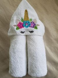 Unicorn Face Hooded Towel.Kids Hooded Towel,Child's Hooded Towel,Personalized Hooded Towel,Hooded Bath Towel,Hooded Pool Towel,Bath Towel